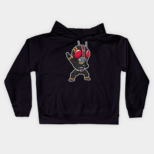 Kamen Rider Black Chibi Style Kawaii Kids Hoodie by The Toku Verse